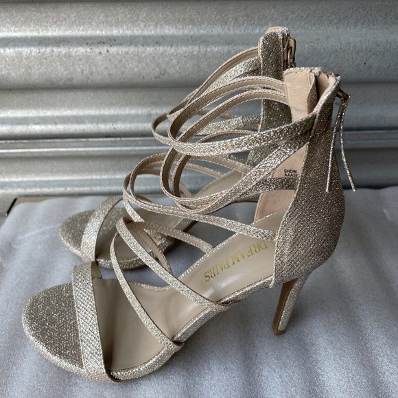 Women 8 Open Toe Ankle Strappy Back Zipper Heeled Sandals Dress Shoes - Picture 2 of 7